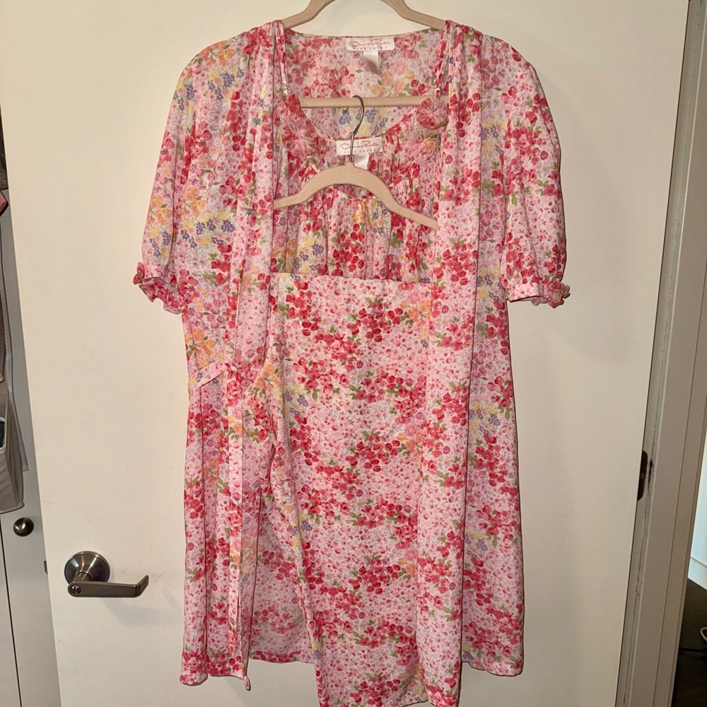 Oscar de la Renta Pink Floral Dress
